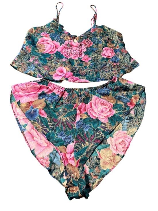 Victoria's Secret Other - Victoria's Secret Heritage Gold Label Satin Lingerie Set Size M Floral